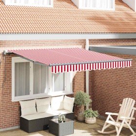Toldo Retráctil Rojo y 350 x 250 cm Tela y Aluminio en Toldos | Comprar online en Foru.es