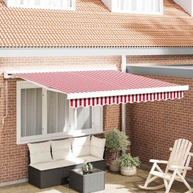 Toldo Retráctil Rojo y 350 x 250 cm Tela y Metal en Toldos | Comprar online en Foru.es