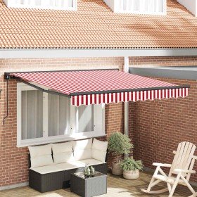 Toldo Retráctil Manual Rojo y 350 x 250 cm Poliéster y metal en Toldos | Comprar online en Foru.es