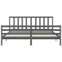 Estructura de cama con cabecero madera maciza gris 200x200 cm de vidaXL, Camas y somieres - Ref: Foro24-3193878, Precio: 167,...