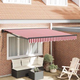 Toldo Retráctil Rojo y 350 x 250 cm Poliéster y metal en Toldos | Comprar online en Foru.es