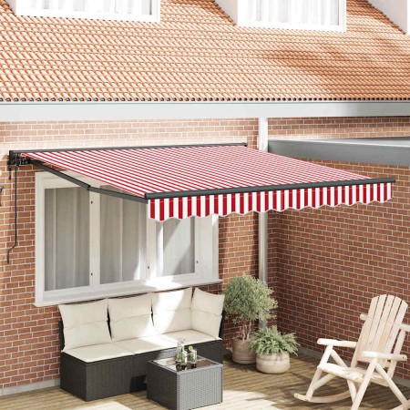 Toldo Retráctil Rojo y 350 x 250 cm Poliéster y metal en Toldos | Comprar online en Foru.es