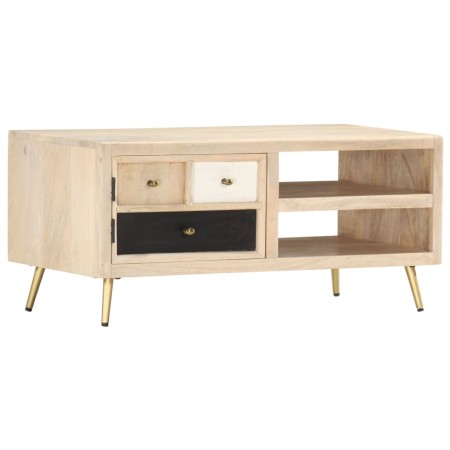 Mesa de centro de madera maciza de mango 90x45x40cm en Mesas de centro | Comprar online en Foru.es