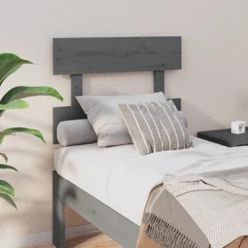 Solid gray pine wood bed headboard 103.5x3x81 cm by vidaXL, Headboards and footboards - Ref: Foro24-819057, Price: 22,43 €, D...