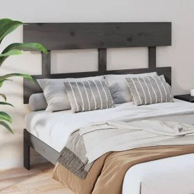 Cabecero de cama madera maciza de pino gris 124x3x81 cm de vidaXL, Cabeceros y pies de cama - Ref: Foro24-819062, Precio: 24,...