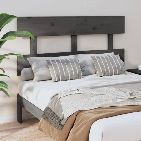 Solid gray pine wood bed headboard 124x3x81 cm by vidaXL, Headboards and footboards - Ref: Foro24-819062, Price: 24,60 €, Dis...