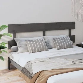 Solid gray pine wood bed headboard 204x3x81 cm by vidaXL, Headboards and footboards - Ref: Foro24-819092, Price: 32,80 €, Dis...