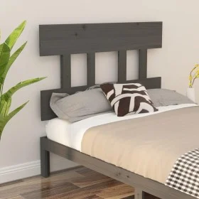 Cabecero de cama madera maciza de pino gris 93,5x3x81 cm de vidaXL, Cabeceros y pies de cama - Ref: Foro24-819102, Precio: 22...