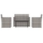 Muebles de jardín con cojines 4 piezas ratán sintético gris de vidaXL, Conjuntos de jardín - Ref: Foro24-319195, Precio: 212,...