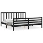 Estructura de cama con cabecero madera maciza negro 200x200 cm de vidaXL, Camas y somieres - Ref: Foro24-3193815, Precio: 171...