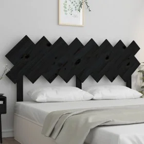 Solid black pine wood bed headboard 159.5x3x80.5 cm by vidaXL, Headboards and footboards - Ref: Foro24-819234, Price: 34,17 €...