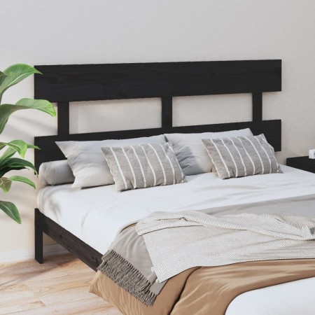 Cabecero de cama madera maciza de pino negro 164x3x81 cm de vidaXL, Cabeceros y pies de cama - Ref: Foro24-819084, Precio: 38...