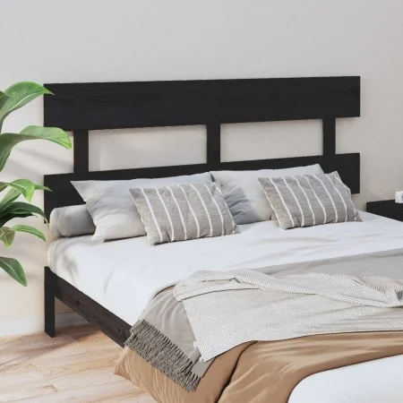 Cabecero de cama madera maciza de pino negro 164x3x81 cm de vidaXL, Cabeceros y pies de cama - Ref: Foro24-819084, Precio: 38...