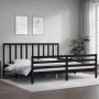 Estructura de cama con cabecero madera maciza negro 200x200 cm de vidaXL, Camas y somieres - Ref: Foro24-3193815, Precio: 171...