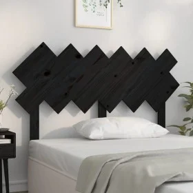 Solid black pine wood bed headboard 132x3x81 cm by vidaXL, Headboards and footboards - Ref: Foro24-819219, Price: 42,89 €, Di...