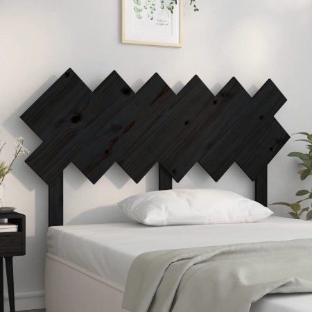 Cabecero de cama madera maciza de pino negro 132x3x81 cm de vidaXL, Cabeceros y pies de cama - Ref: Foro24-819219, Precio: 43...