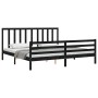 Estructura de cama con cabecero madera maciza negro 200x200 cm de vidaXL, Camas y somieres - Ref: Foro24-3193815, Precio: 171...