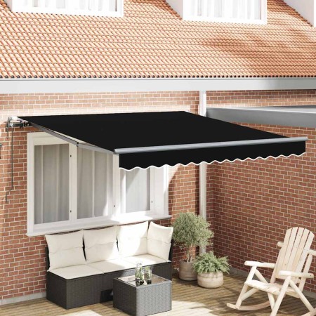 Toldo Retráctil Negro 350 x 250 cm Tela y Aluminio en Toldos | Comprar online en Foru.es