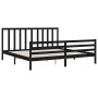 Estructura de cama con cabecero madera maciza negro 200x200 cm de vidaXL, Camas y somieres - Ref: Foro24-3193815, Precio: 171...