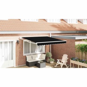 Toldo Retráctil Negro 350 x 250 cm tela en Toldos | Comprar online en Foru.es