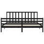 Estructura de cama con cabecero madera maciza negro 200x200 cm de vidaXL, Camas y somieres - Ref: Foro24-3193815, Precio: 171...