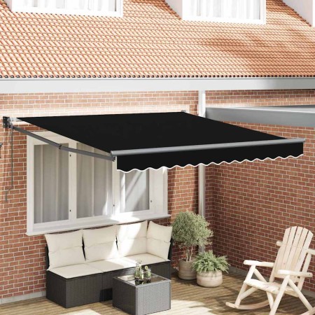 Toldo Retráctil Negro 350 x 250 cm Poliéster y Aluminio en Toldos | Comprar online en Foru.es