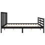 Estructura de cama con cabecero madera maciza negro 200x200 cm de vidaXL, Camas y somieres - Ref: Foro24-3193815, Precio: 171...