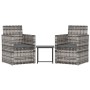 Muebles de jardín con cojines 3 piezas ratán sintético gris de vidaXL, Conjuntos de jardín - Ref: Foro24-319191, Precio: 132,...