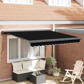 Toldo Retráctil Negro 350 x 250 cm Tela y Metal en Toldos | Comprar online en Foru.es