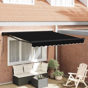 Toldo Retráctil Manual Negro 350 x 250 cm Poliéster y metal en Toldos | Comprar online en Foru.es