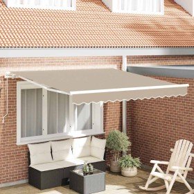 Toldo Retráctil Manual Beige 350 x 250 cm Poliéster y Aluminio en Toldos | Comprar online en Foru.es