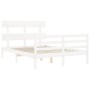 Estructura de cama con cabecero madera maciza blanco 120x200 cm de vidaXL, Camas y somieres - Ref: Foro24-3195087, Precio: 11...