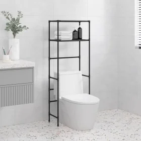 Estantería 2 niveles sobre inodoro hierro negro 53,5x28x143 cm de vidaXL, Toalleros - Ref: Foro24-343133, Precio: 25,05 €, De...