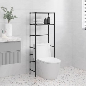 Estantería 2 niveles sobre inodoro hierro negro 53,5x28x143 cm de vidaXL, Toalleros - Ref: Foro24-343133, Precio: 25,36 €, De...