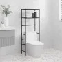 Estantería 2 niveles sobre inodoro hierro negro 53,5x28x143 cm de vidaXL, Toalleros - Ref: Foro24-343133, Precio: 25,05 €, De...
