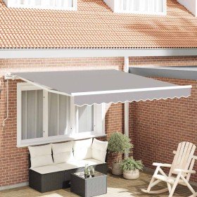Toldo Retráctil Manual Gris Claro 350 x 250 cm tela en Toldos | Comprar online en Foru.es