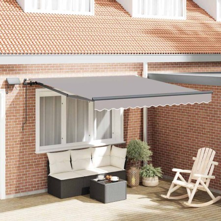 Toldo Retráctil Manual Gris claro 350 x 250 cm tela en Toldos | Comprar online en Foru.es