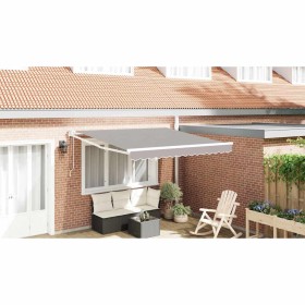 Toldo Retráctil Gris Claro 350 x 250 cm Poliéster y Aluminio en Toldos | Comprar online en Foru.es