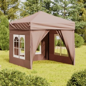 Carpa de fiesta plegable con paredes laterales gris taupe 2x2 m de vidaXL, Carpas y cenadores - Ref: Foro24-93505, Precio: 12...
