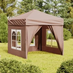 Carpa de fiesta plegable con paredes laterales gris taupe 2x2 m de vidaXL, Carpas y cenadores - Ref: Foro24-93505, Precio: 12...