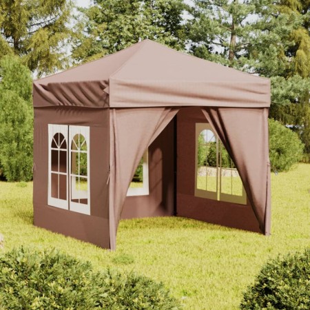 Carpa de fiesta plegable con paredes laterales gris taupe 2x2 m de vidaXL, Carpas y cenadores - Ref: Foro24-93505, Precio: 12...