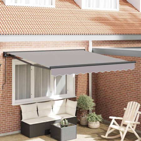 Toldo Retráctil Gris Claro 350 x 250 cm Poliéster y metal en Toldos | Comprar online en Foru.es