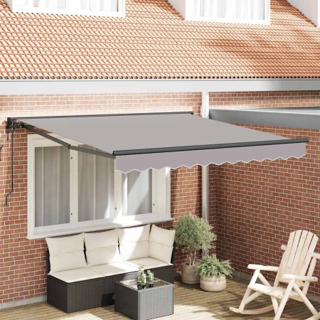 Toldo Retráctil Gris Claro 350 x 250 cm Poliéster y metal en Toldos | Comprar online en Foru.es