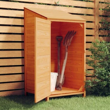 Cobertizo de jardín madera de abeto maciza marrón 55x52x112 cm de vidaXL, Cobertizos - Ref: Foro24-152181, Precio: 120,44 €, ...