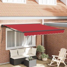 Toldo Retráctil Rojo 350 x 250 cm Poliéster y metal en Toldos | Comprar online en Foru.es