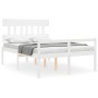 Cama para personas mayores con cabecero madera maciza 140x190cm de vidaXL, Camas y somieres - Ref: Foro24-3195397, Precio: 17...