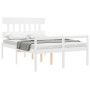 Cama para personas mayores con cabecero madera maciza 140x190cm de vidaXL, Camas y somieres - Ref: Foro24-3195397, Precio: 17...