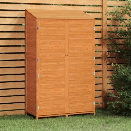 Cobertizo de jardín madera maciza abeto marrón 102x52x174,5cm de vidaXL, Cobertizos - Ref: Foro24-152193, Precio: 268,11 €, D...