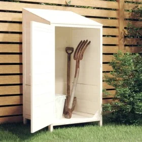 Cobertizo de jardín madera de abeto maciza blanco 55x52x112 cm de vidaXL, Cobertizos - Ref: Foro24-152179, Precio: 113,80 €, ...