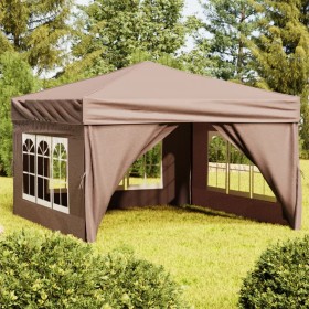 Carpa de fiesta plegable con paredes laterales gris taupe 3x3 m de vidaXL, Carpas y cenadores - Ref: Foro24-93526, Precio: 15...